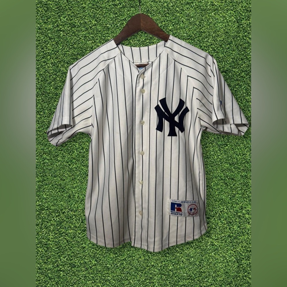 Russell Athletic White Pinstripe New York Yankees Jersey